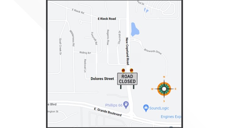 Dolores St. at New Copeland Dr. in Tyler to be closed for 2 weeks