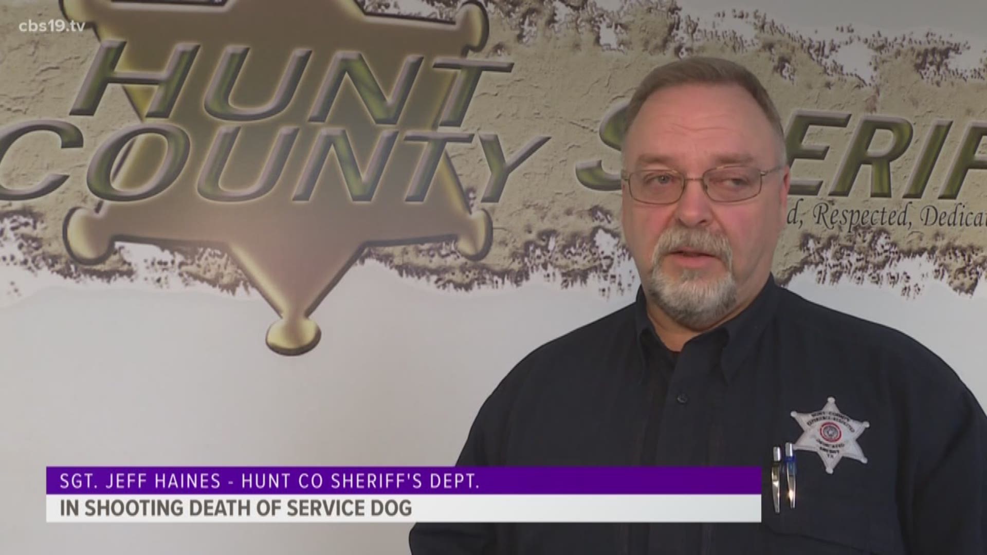 Hunt County deputies are searching for a suspect after a service dog was shot and killed.