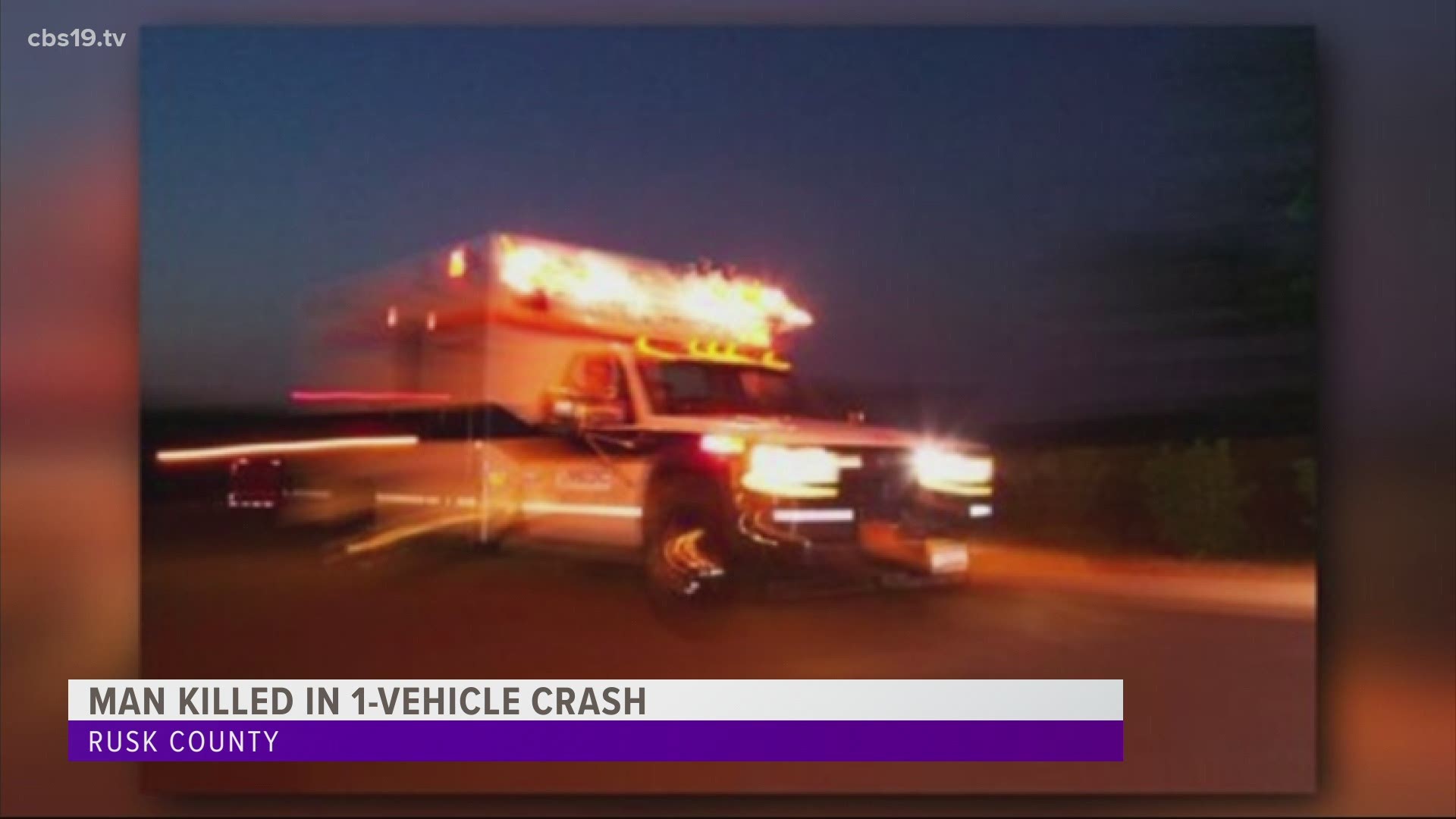 The Texas Department of Public Safety (DPS) is investigating a one-vehicle crash that resulted in the death of a man Monday evening in Rusk County.