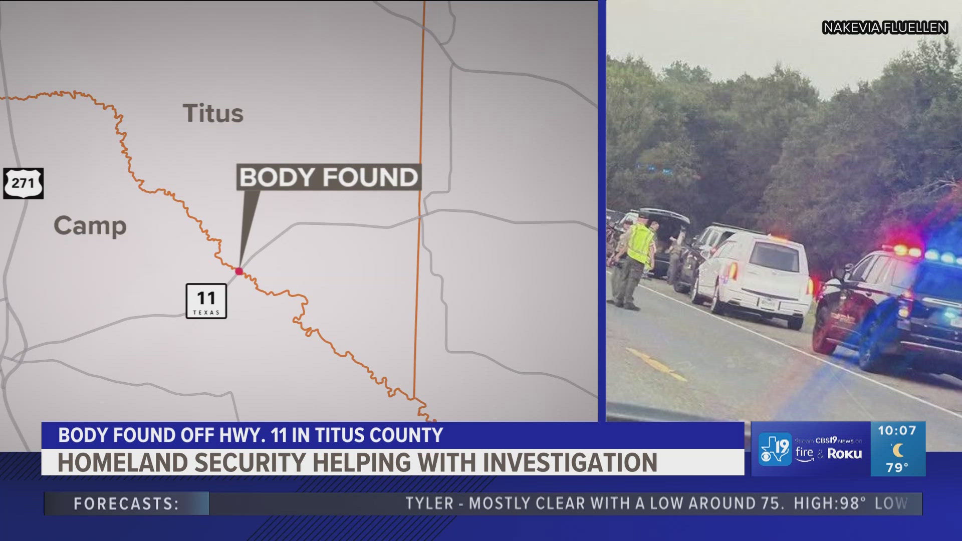 Law enforcement investigating after body found in Titus County