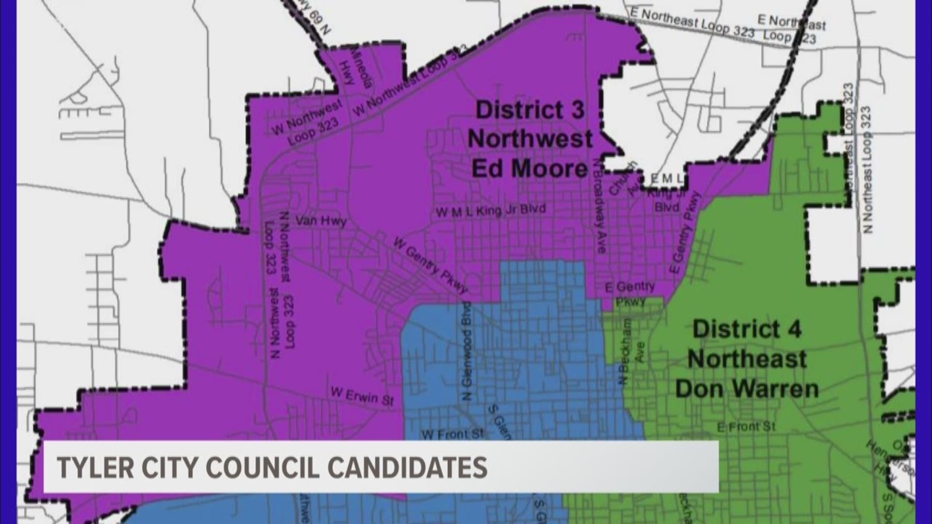 The City of Tyler will hold its election for the city council for district 1, district 3 and district 5. Here's a look at who's running for office.