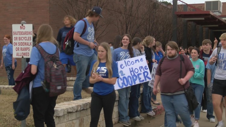 Troup community welcomes Cooper Reid back home from hospital