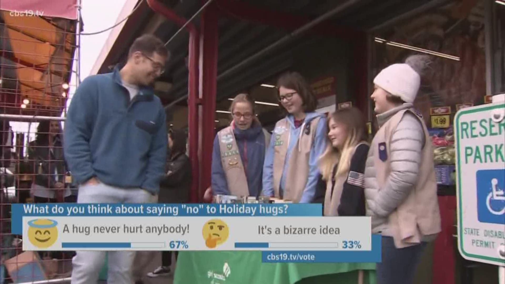 The Girl Scouts suggest no hugs for the holidays.