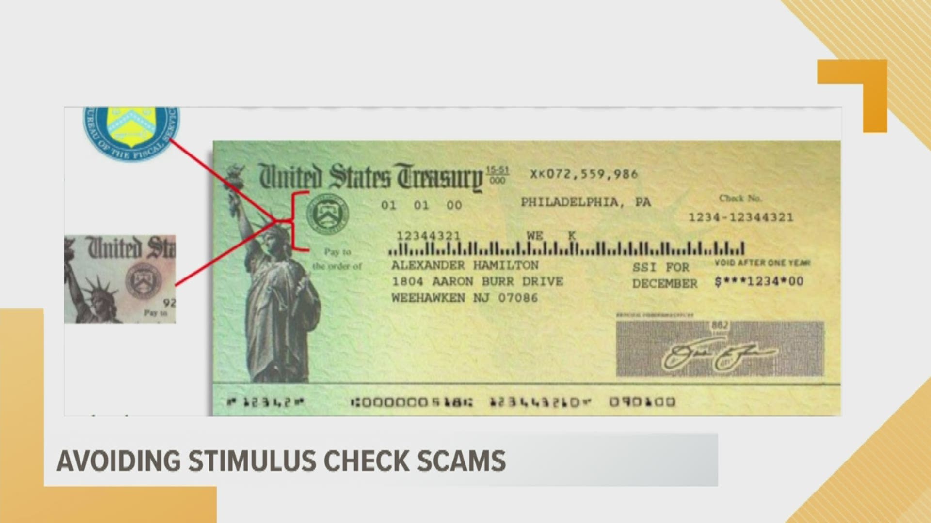 In preparation, the U.S. Treasury Department has issued guidelines for security features on the government-issued checks.