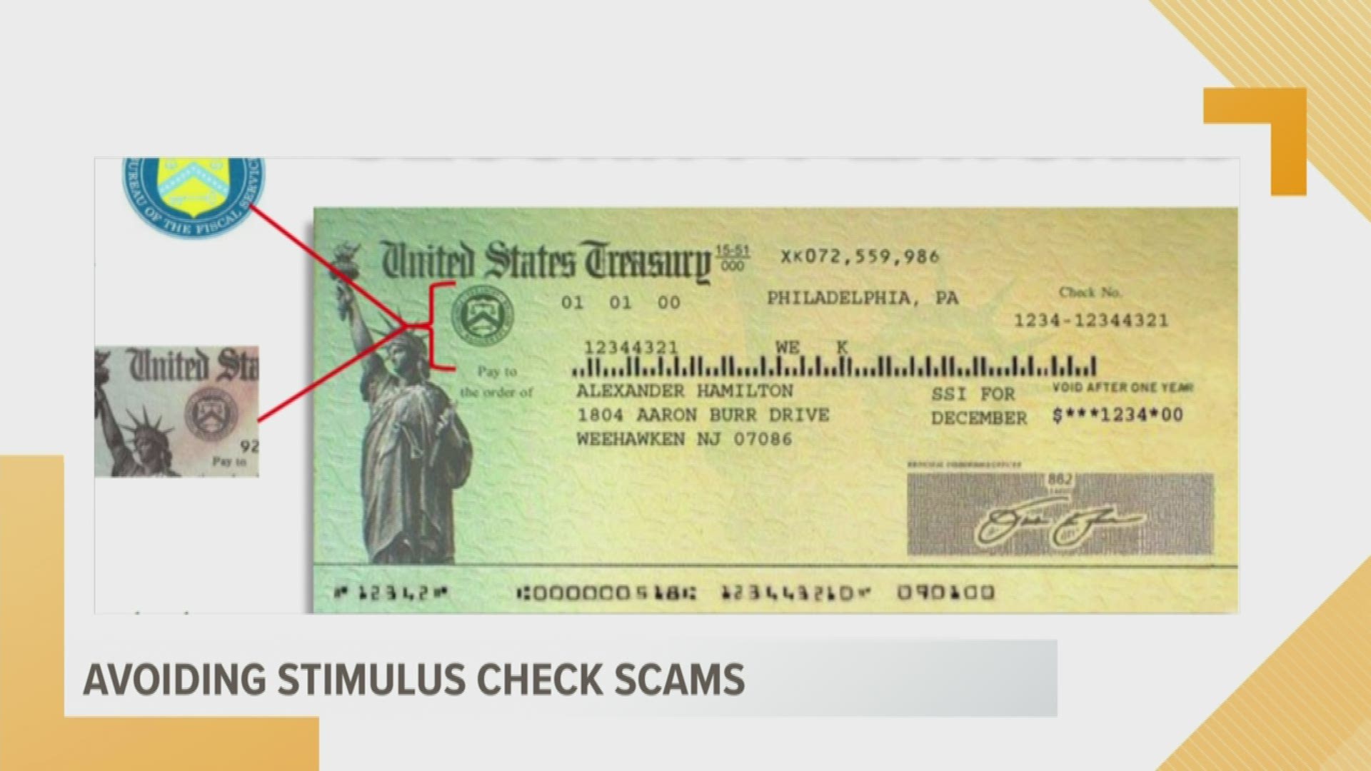 Three security feature tips to ensure your stimulus check is legitimate