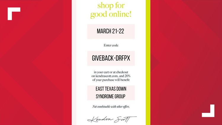 Kendra Scott in Tyler sales to benefit East Texas Down Syndrome Group