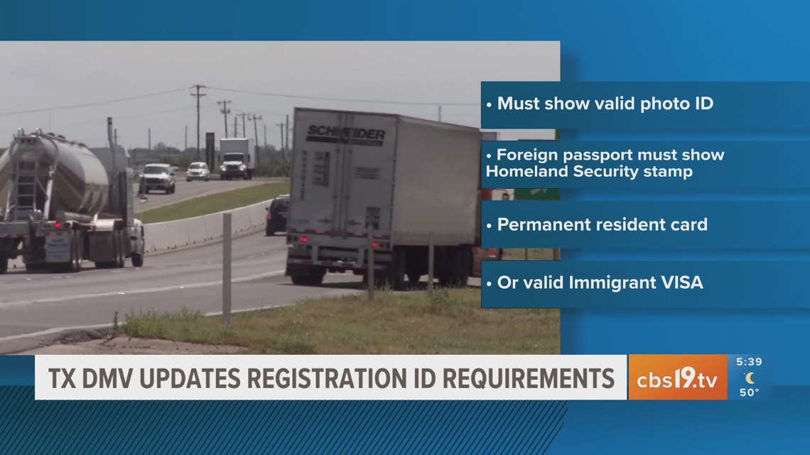 Texas DMV updates registration ID requirements