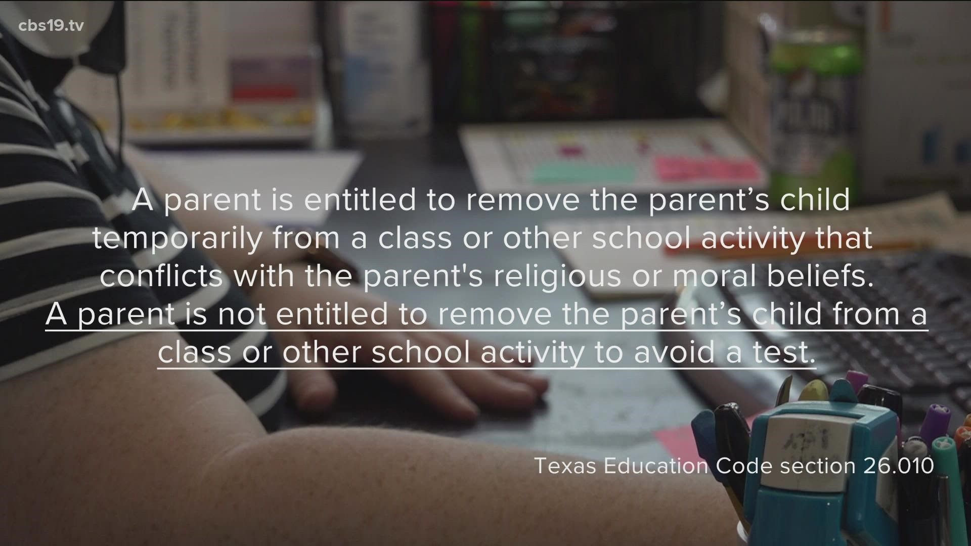 The Texas Association of School Boards says parents cannot opt out their children from standardized tests or any other test.