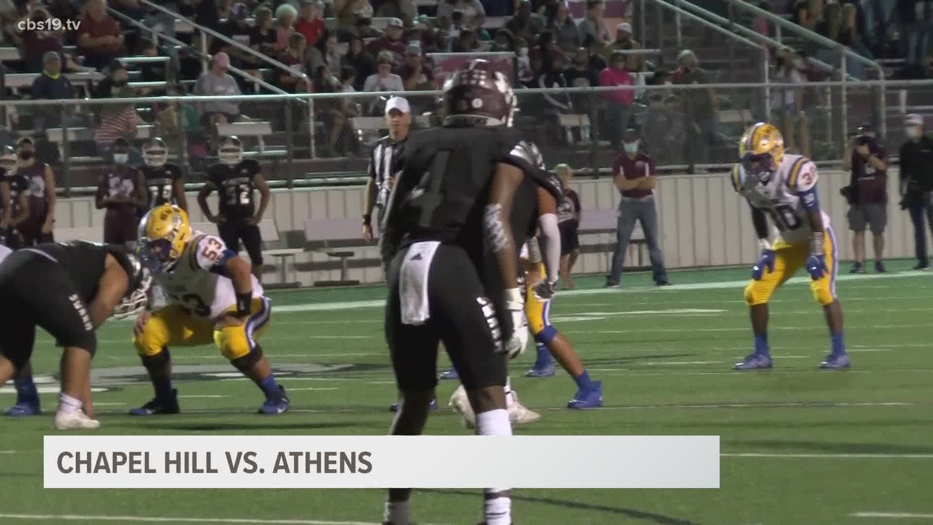 The Chapel Hill Bulldogs traveled to Athens to take on the Hornets in Week 5 of the Texas high school football season.