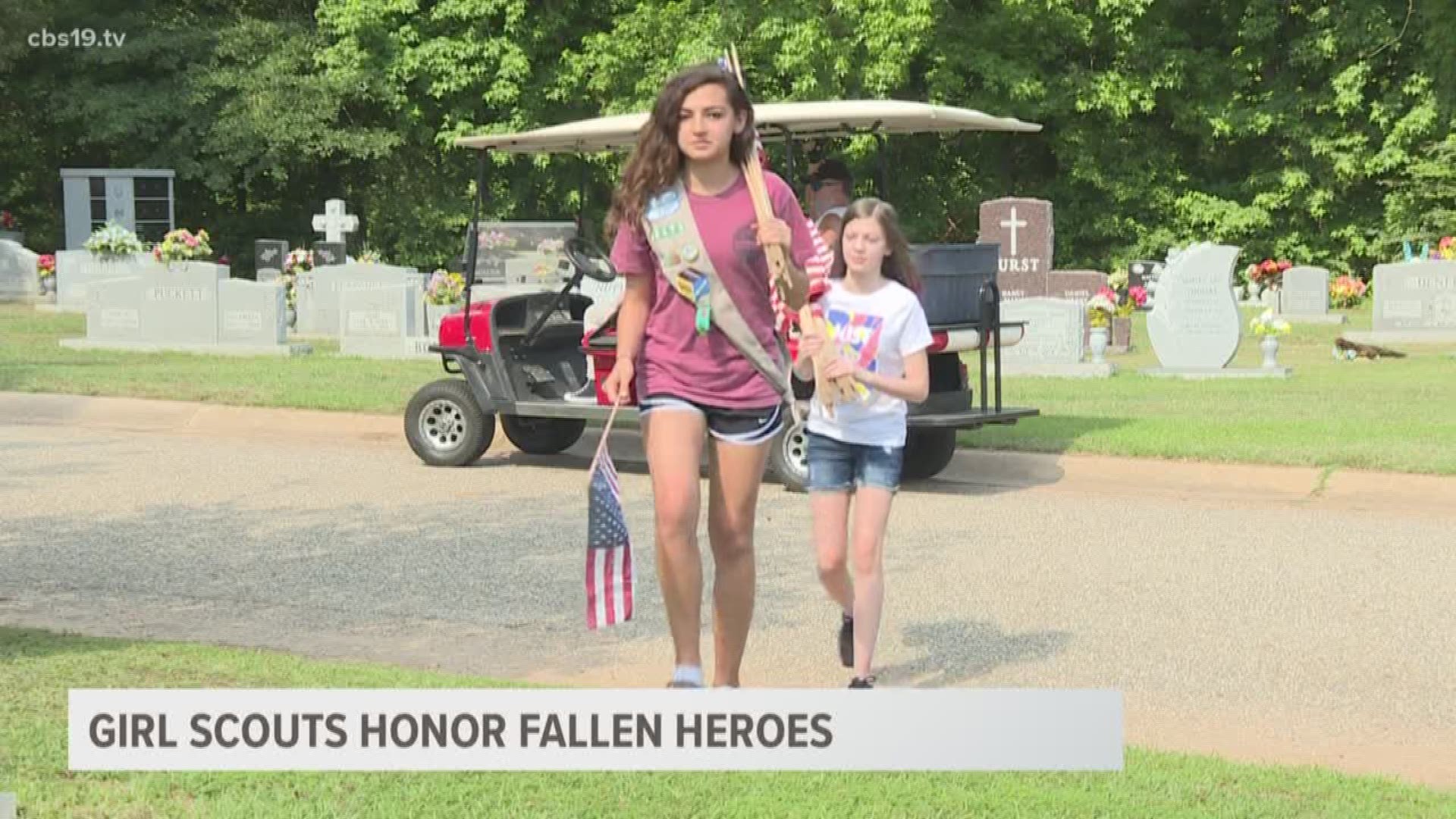 Girl Scout Troop 2473 plants 450 flags on veteran gravesReporter: Kenley Hargett