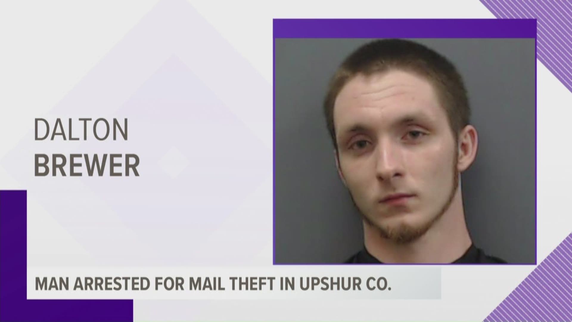 Dalton Brewer, 24, was arrested for mail theft and fraud.