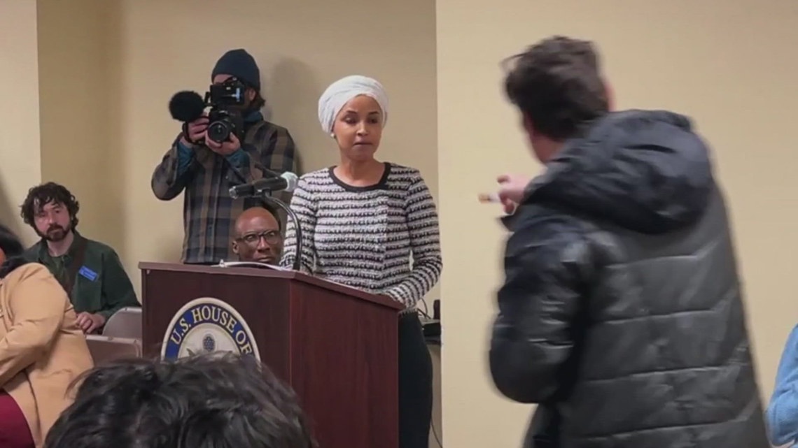 Rep. Ilhan Omar attacked during speech at town hall | cbs19.tv