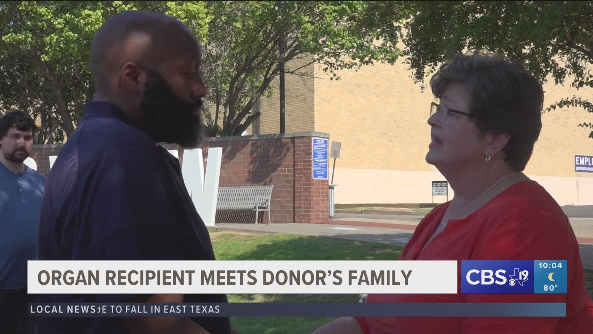 An organ recipient got the opportunity to meet his organ donor’s family in Longview and the emotions were high.