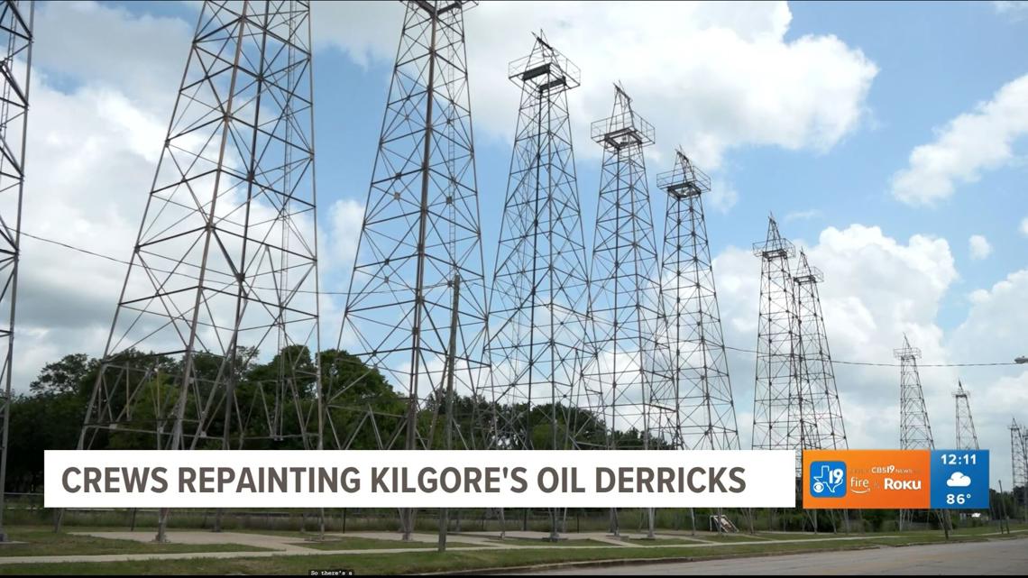 Crews Repaint Derricks Ahead Of New Festival Honoring Kilgore | Cbs19.tv