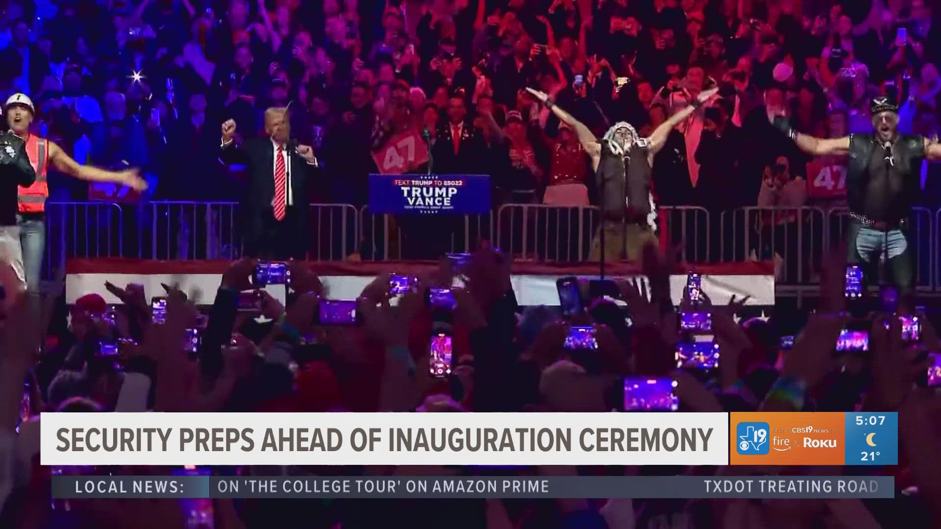 Donald Trump dances to 'YMCA' with Village People during pre