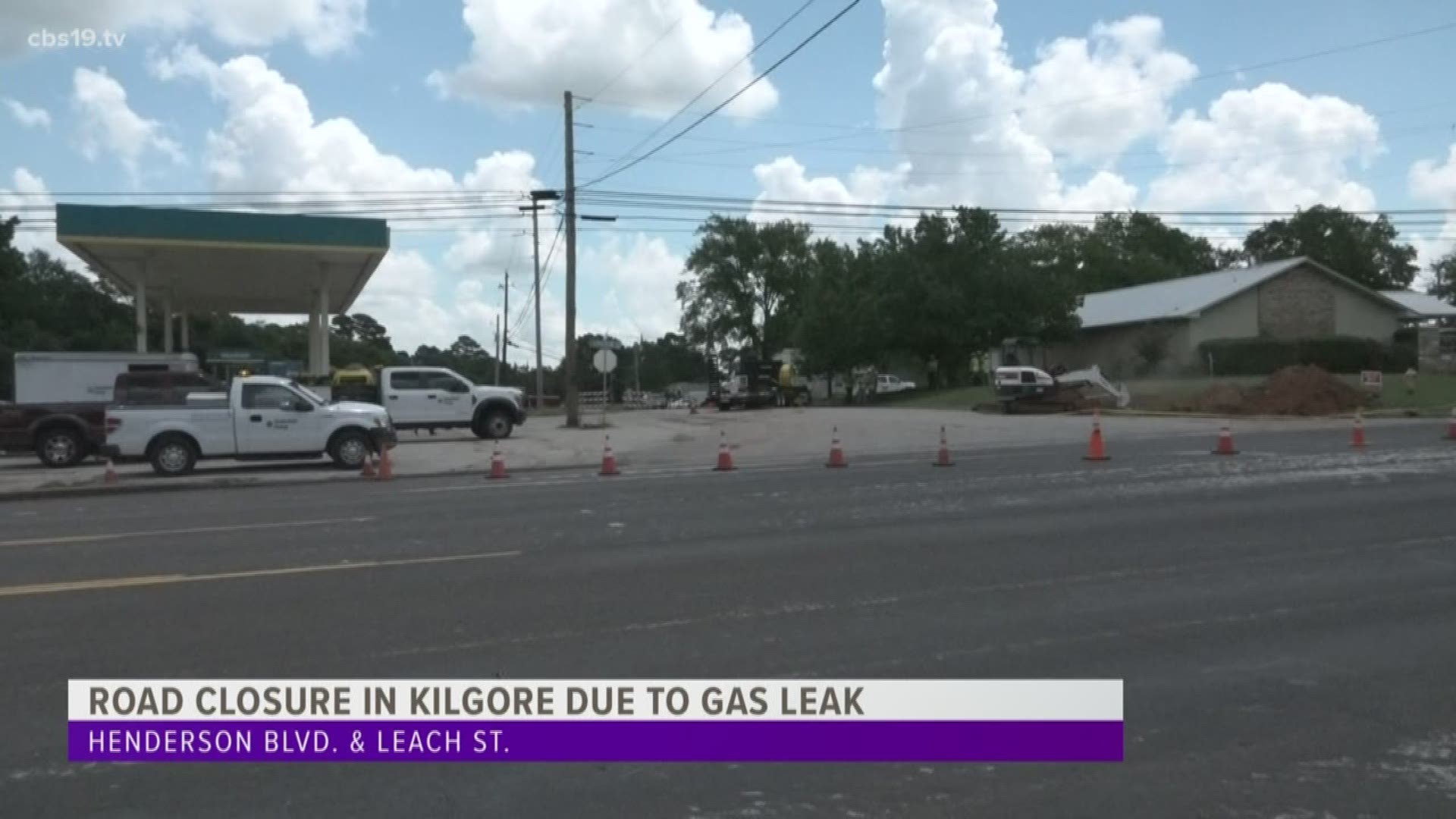 A gas leak has caused a road closure in Kilgore.