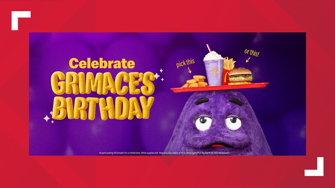 McDonald's Grimace Birthday Meal and Shake