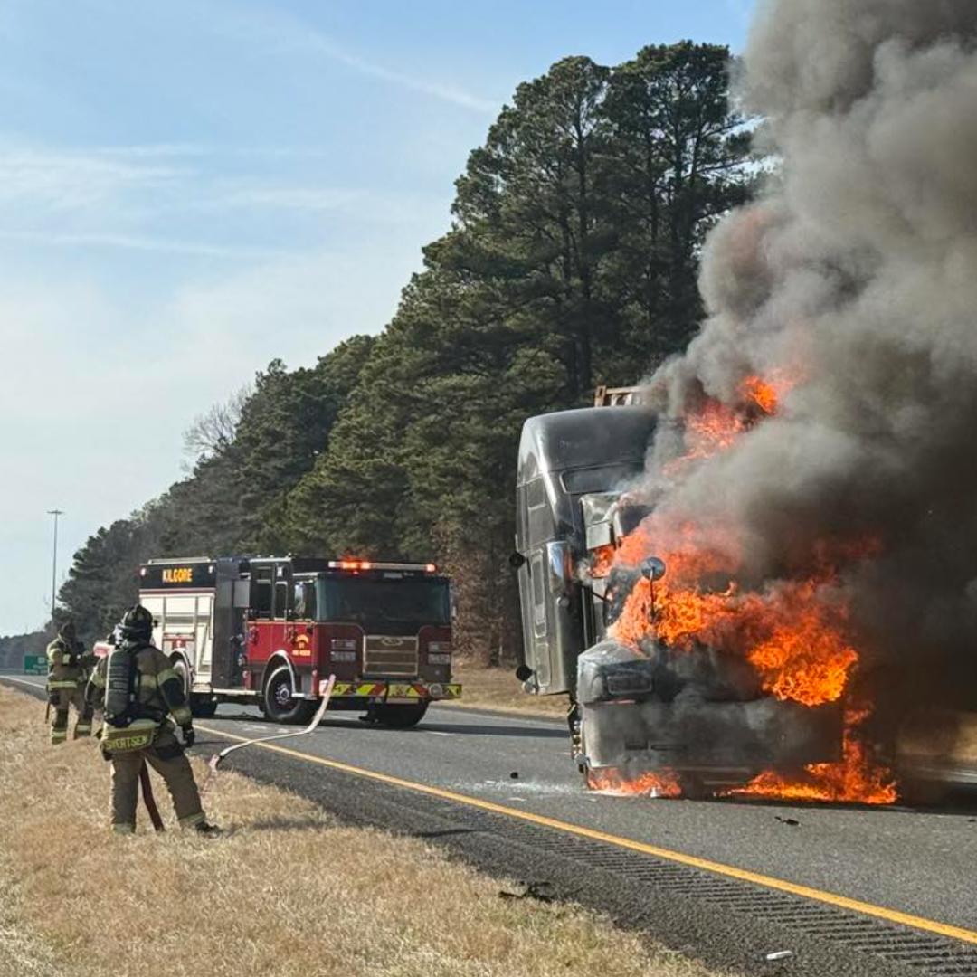 Interstate 20 westbound in Kilgore area shutdown due to 18-wheeler fire ...
