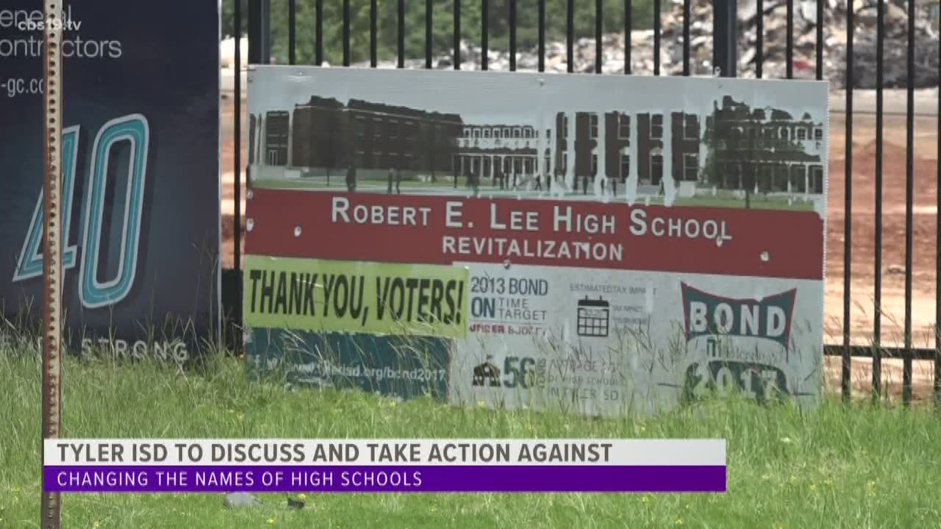 Tyler ISD will hold a school board meeting Thursday to discuss possibly taking action of changing the names of Robert E. Lee and John Tyler High School.