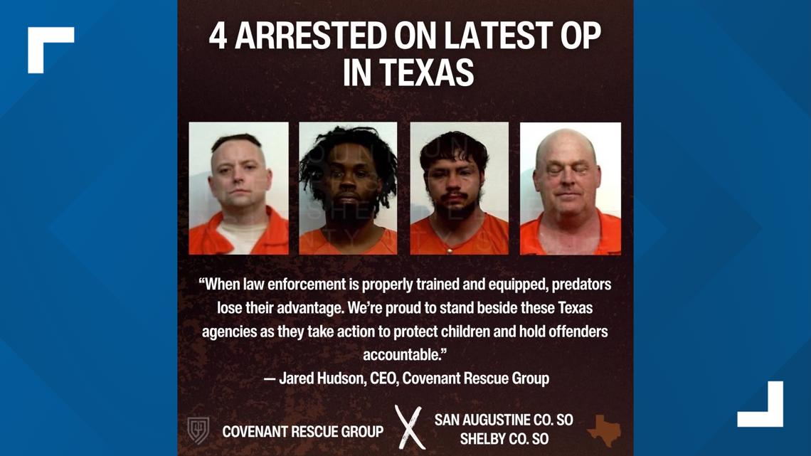 4 charged with online solicitation of children after operation with East Texas law enforcement, nonprofit