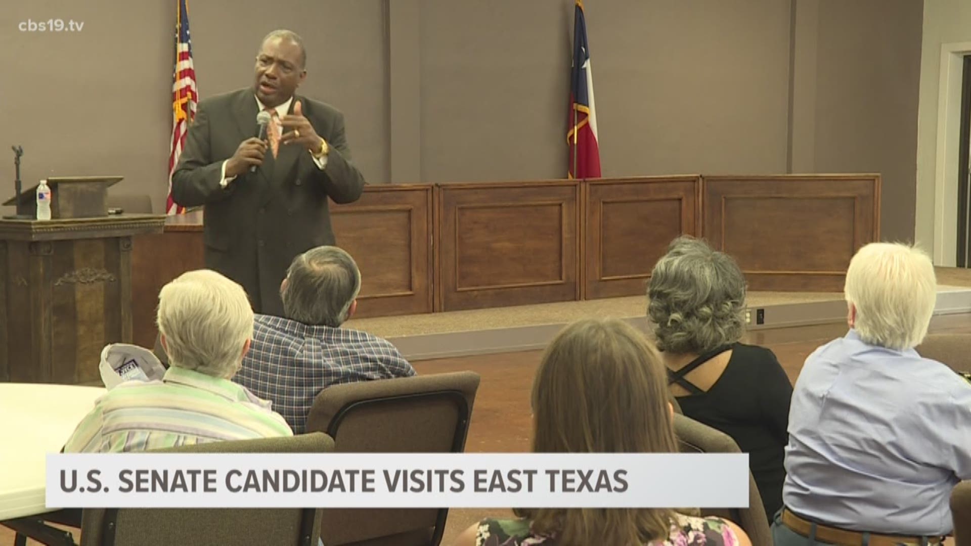State Senator Royce West discussed his experience and values that would qualify him for the U.S. Senate during a meet and greet in Tyler.