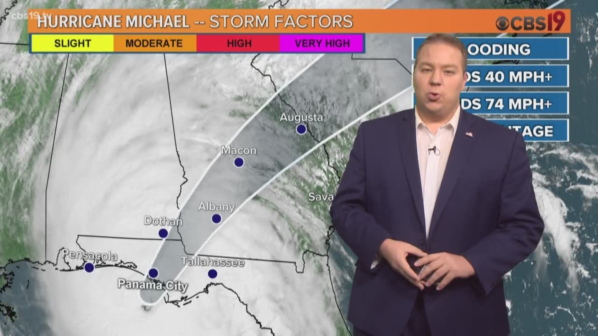 Meteorologist Michael Behrens updates us on Hurricane Michael right before landfall. 