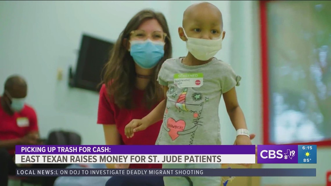 Picking up trash for cash: East Texas man raises money for children in St. Jude children's research hospital