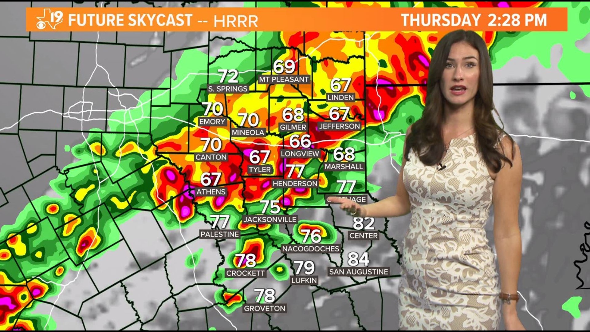 A strong, upper level system will sweep the Pineywoods Thursday afternoon bringing the threat of damaging winds, hail, iso. tornadoes and flooding