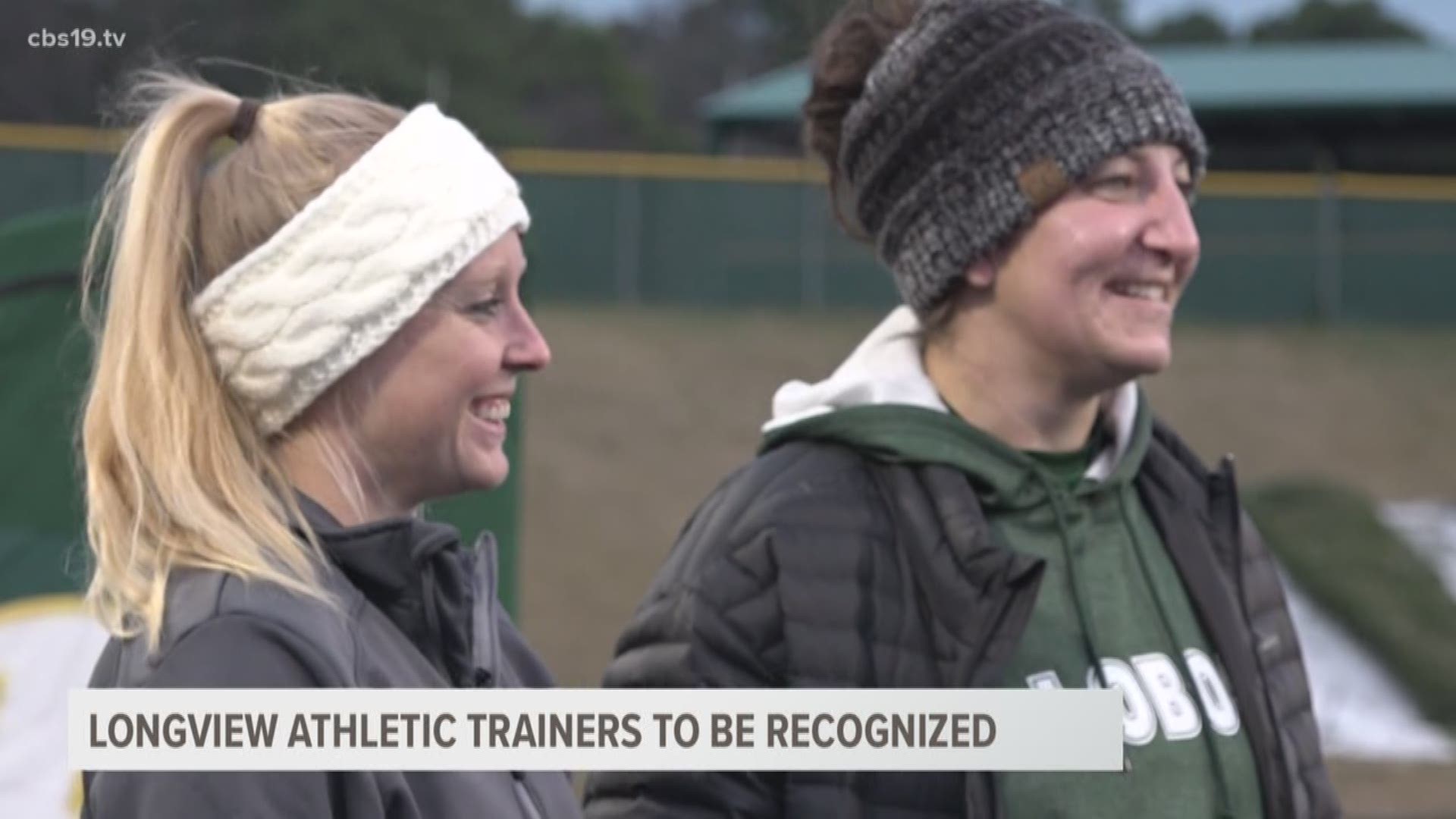 Longview athletic trainers Dierdre Scotter and Kristin Croley were recognized by the Advisory Board of Athletic Directors on Monday for their role in helping save a cross country coach's life.