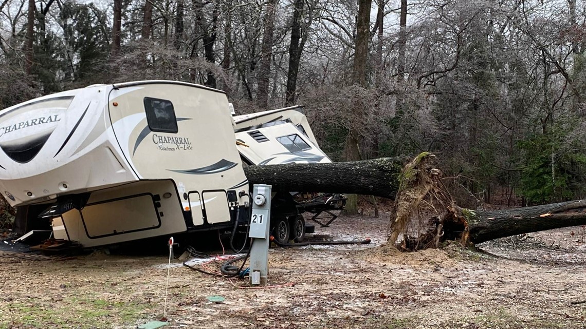 Tyler crews working on a fallen tree on a house - Vimarsana News