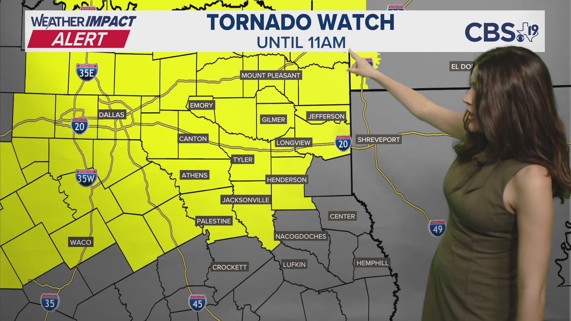 LIVE BLOG: Most of East Texas under Tornado Watch until 11AM | cbs19.tv