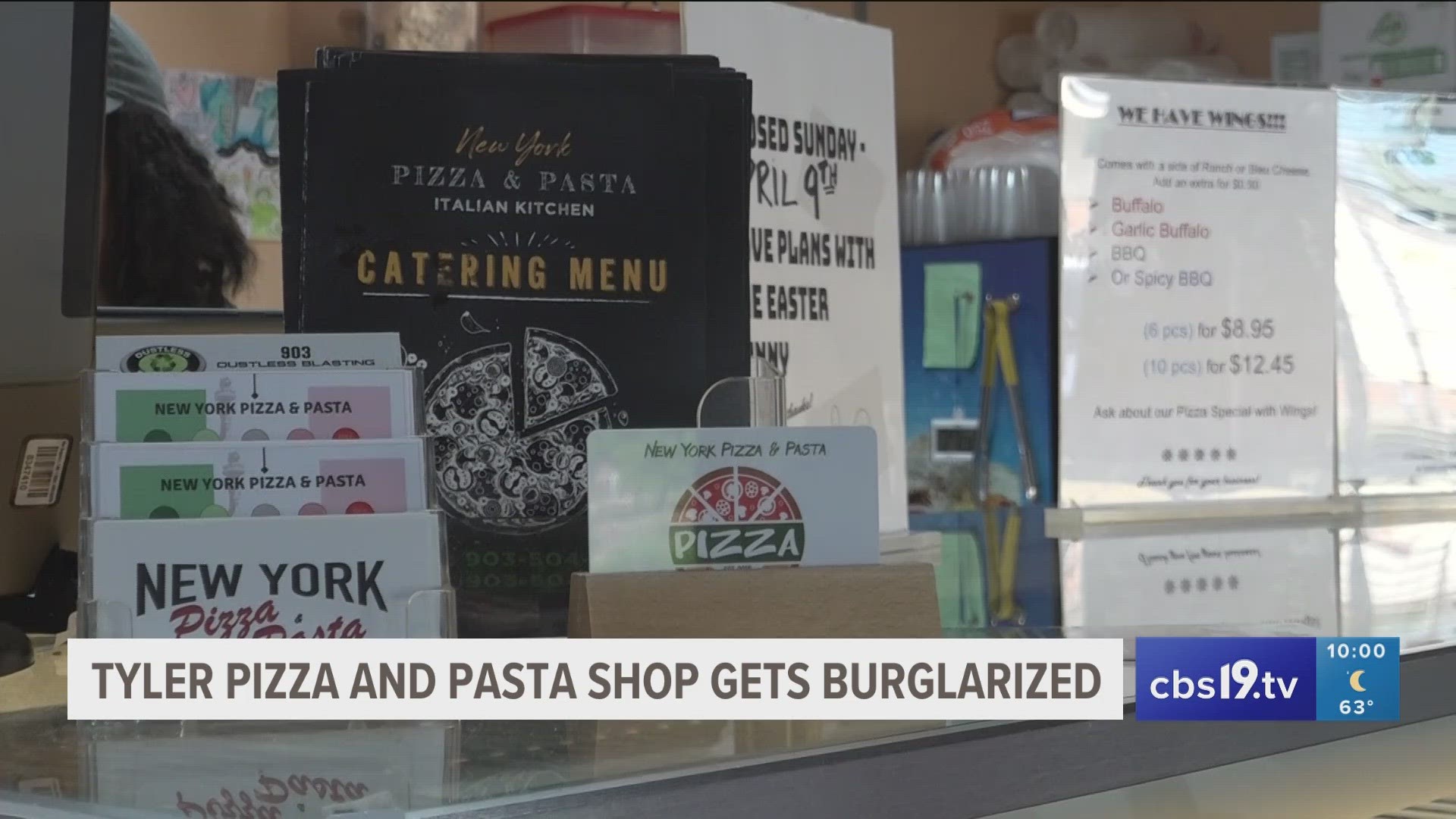 New York Pizza and Pasta in Tyler got burglarized Friday night. The suspect stole over a thousand dollars, according to police. Tyler PD is investigating this case.