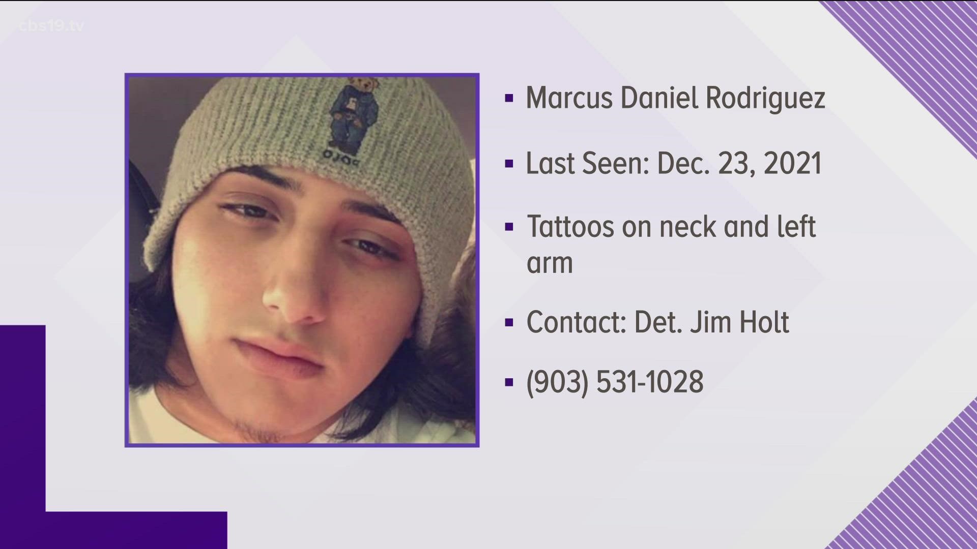 Marcus Rodriguez was last seen on December 23rd at an apartment complex off old Jacksonville highway