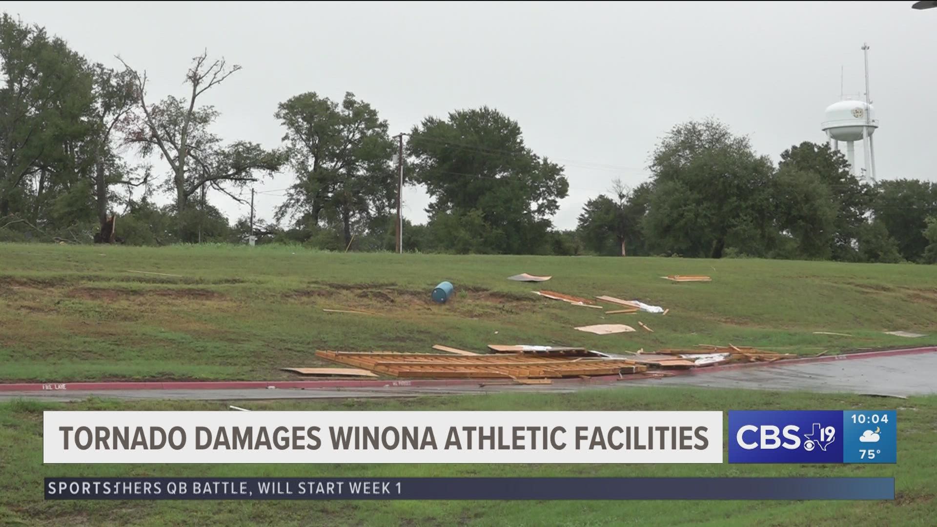Tornado causes damage to Winona High School athletic facilities