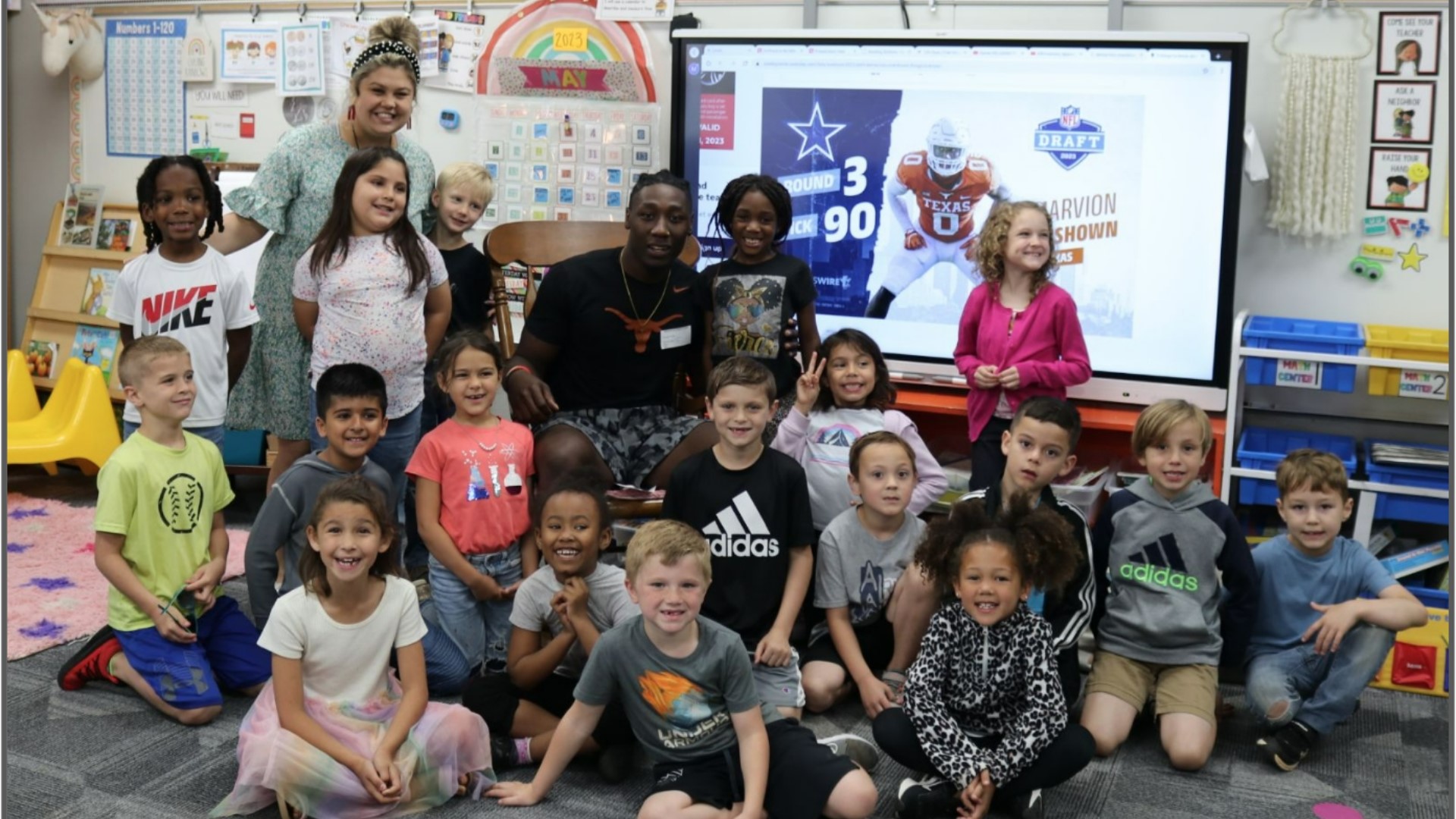 DeMarvion Overshown Visits His Niece's Class At Troup Elementary | Cbs19.tv