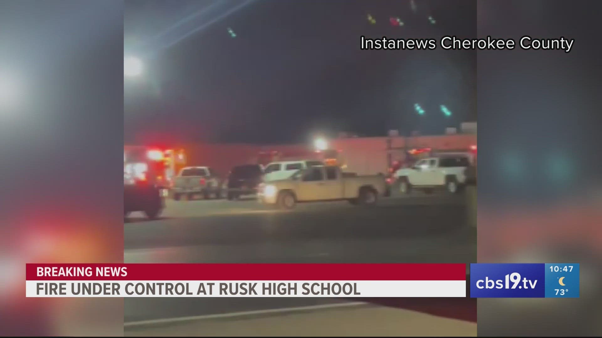 Fire inside Rusk High School classroom under control