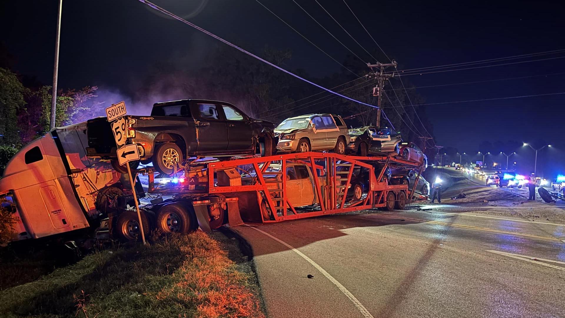 Part of Lufkin roadway closed following crash involving 2 semis ...