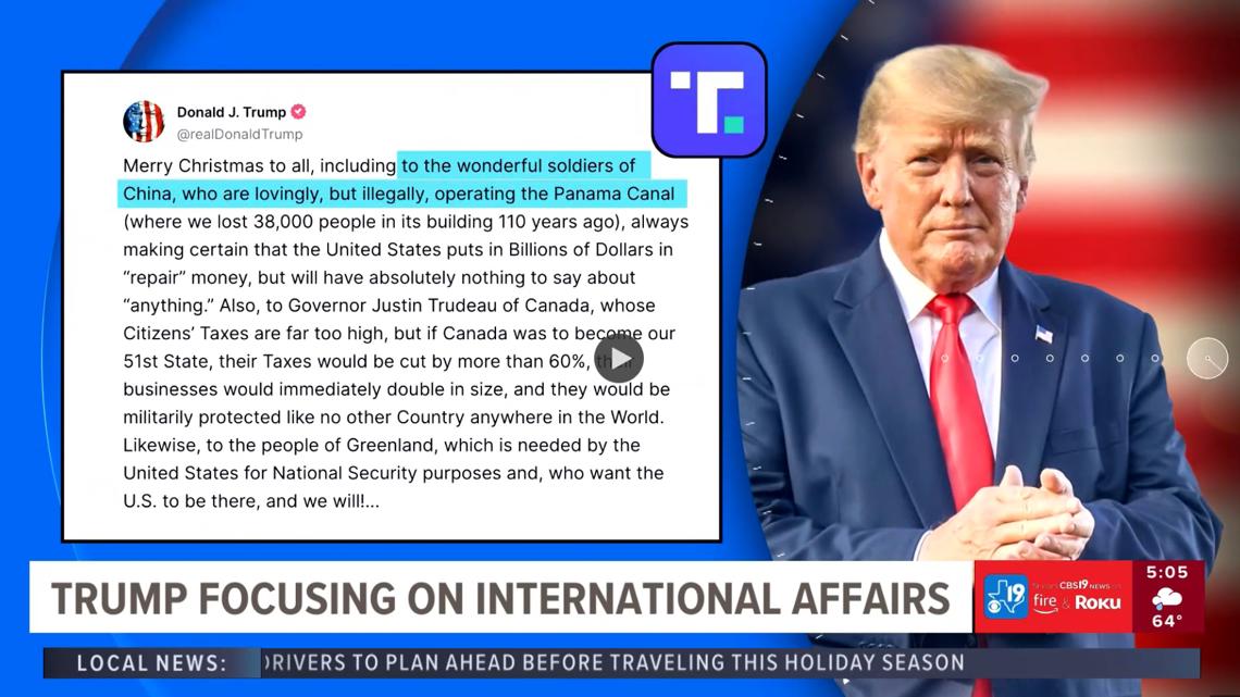 Trump focusing on international affairs on Christmas Day