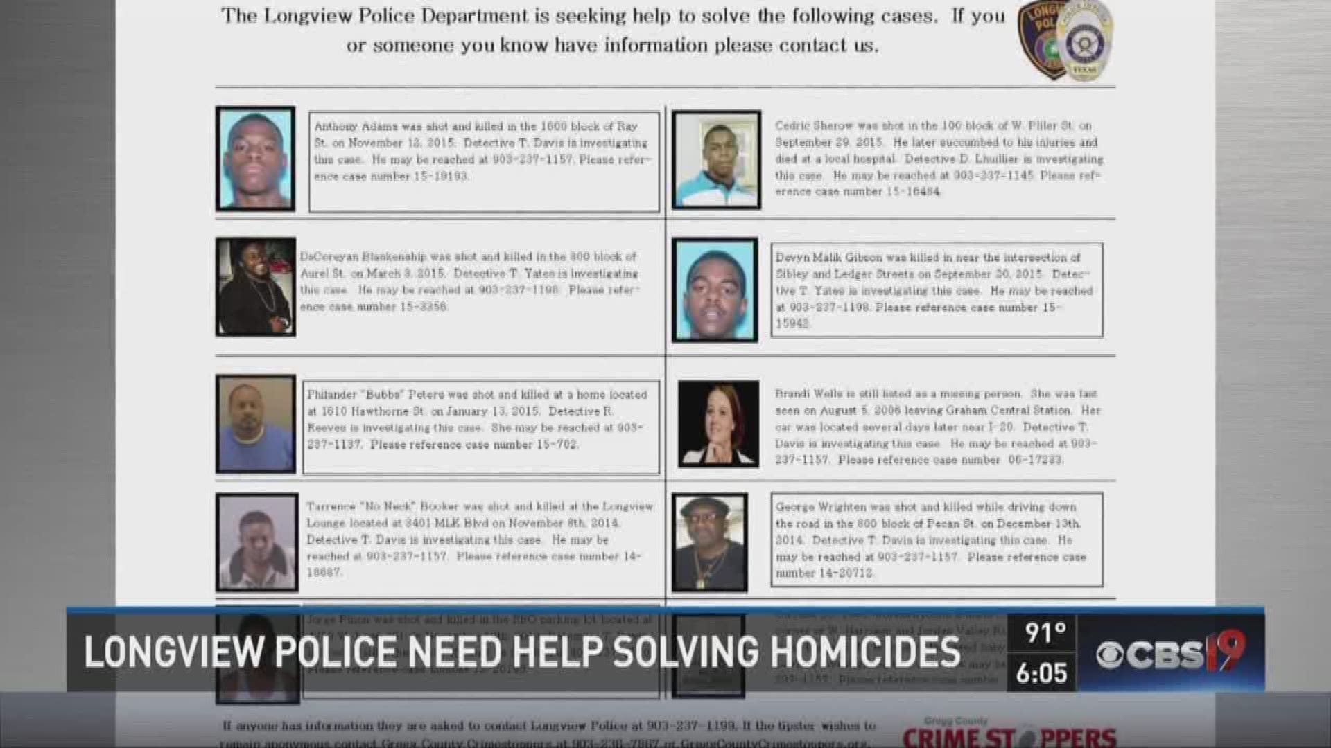 Longview Police need help solving unsolved murders | cbs19.tv
