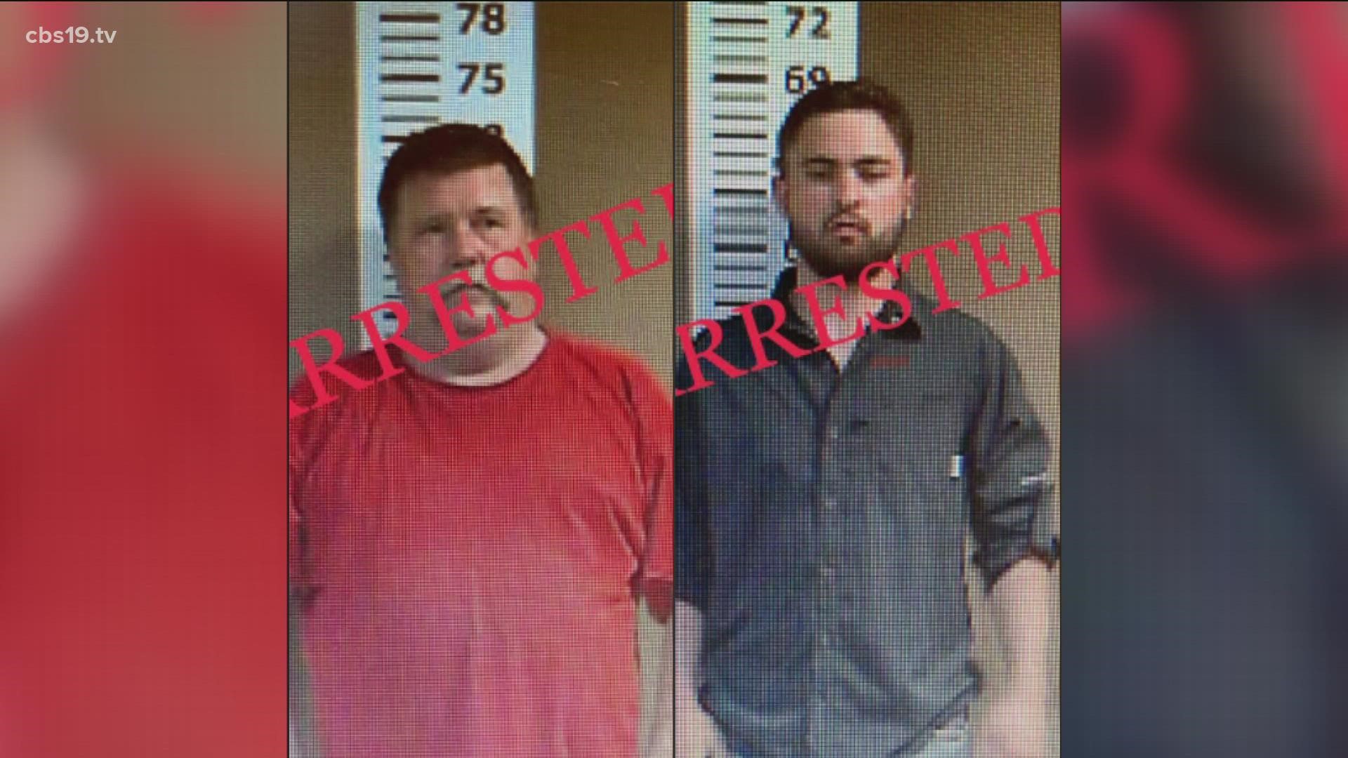 Bo Brevard, 23, and Danny Kirkland, 50, both of Deberry, were arrested for theft of property between $30,000 and $150,000.