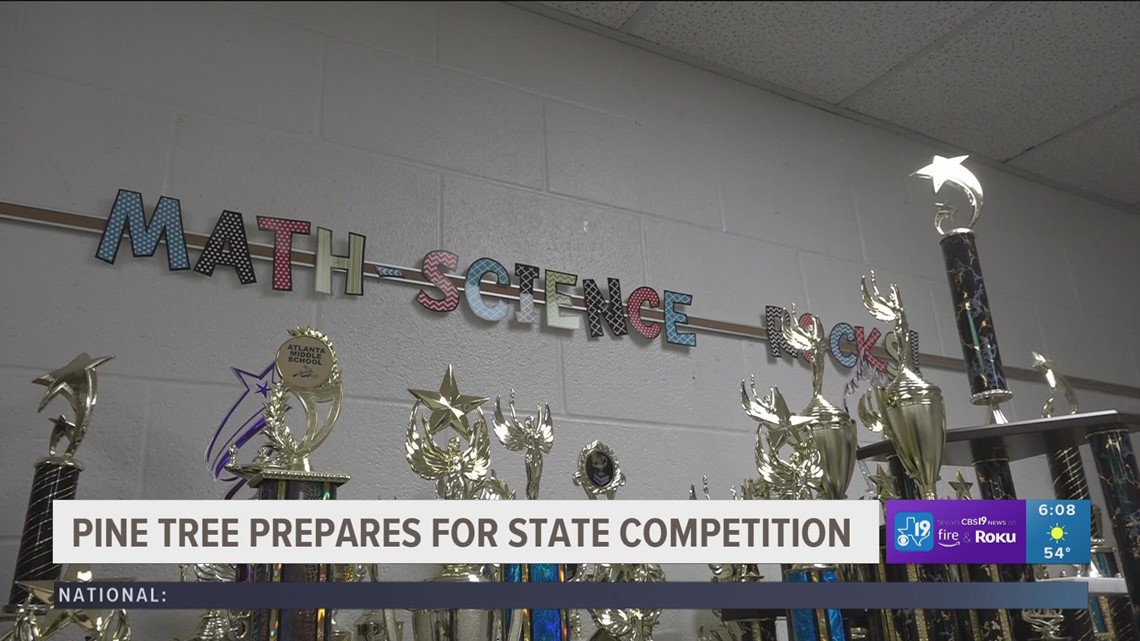 Students at Pine Tree Junior High School prepare for state math and science competition
