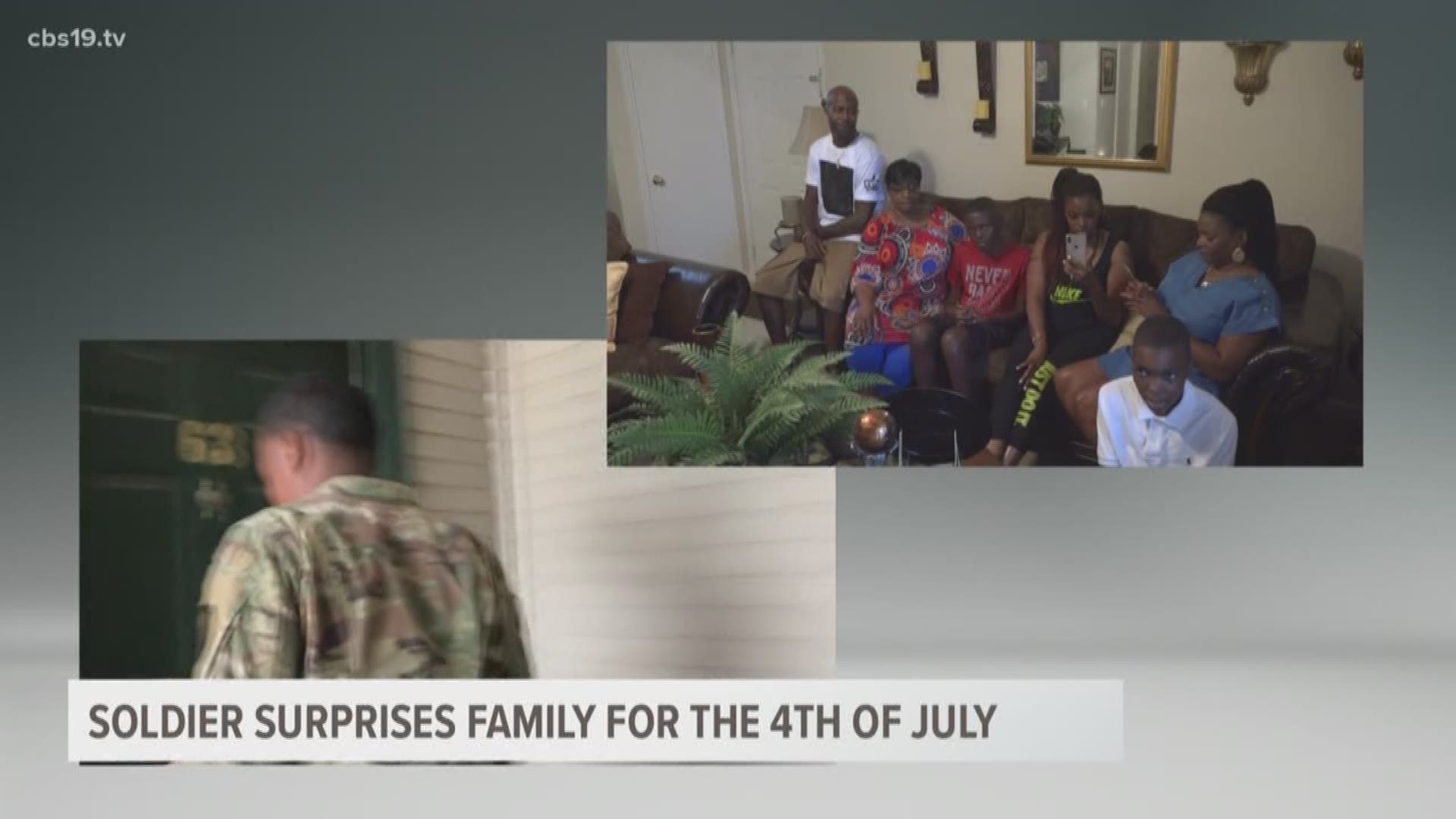 Military surprise: a soldier comes home