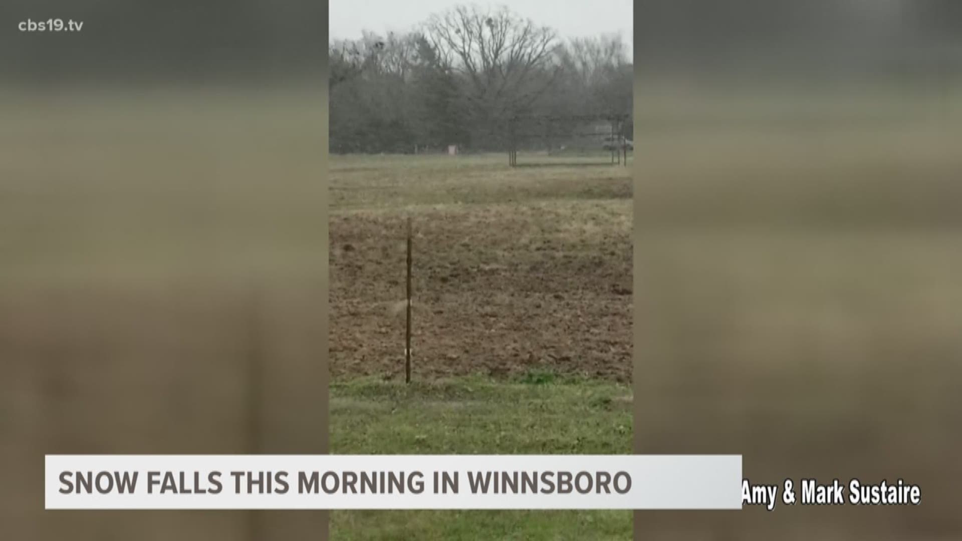Mark and Amy Sustaire recorded snow flurries in Winnsboro at 8 a.m., Sat. Jan 19, 2019
