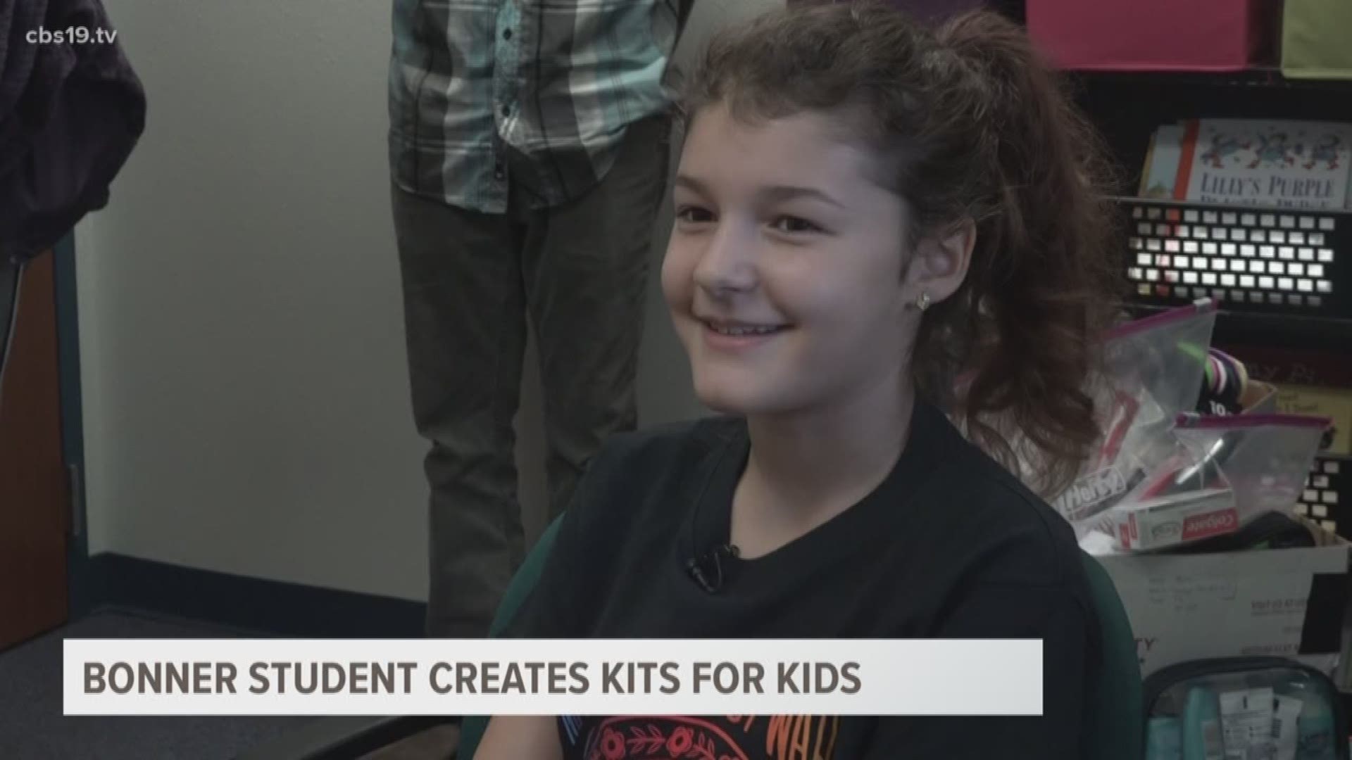 A Bonner Elementary School Student creates hygiene kits for students after seeing one in need. With the help of Isabella Sains parents, she reached out to people through a Facebook post resulting in many at her door step.