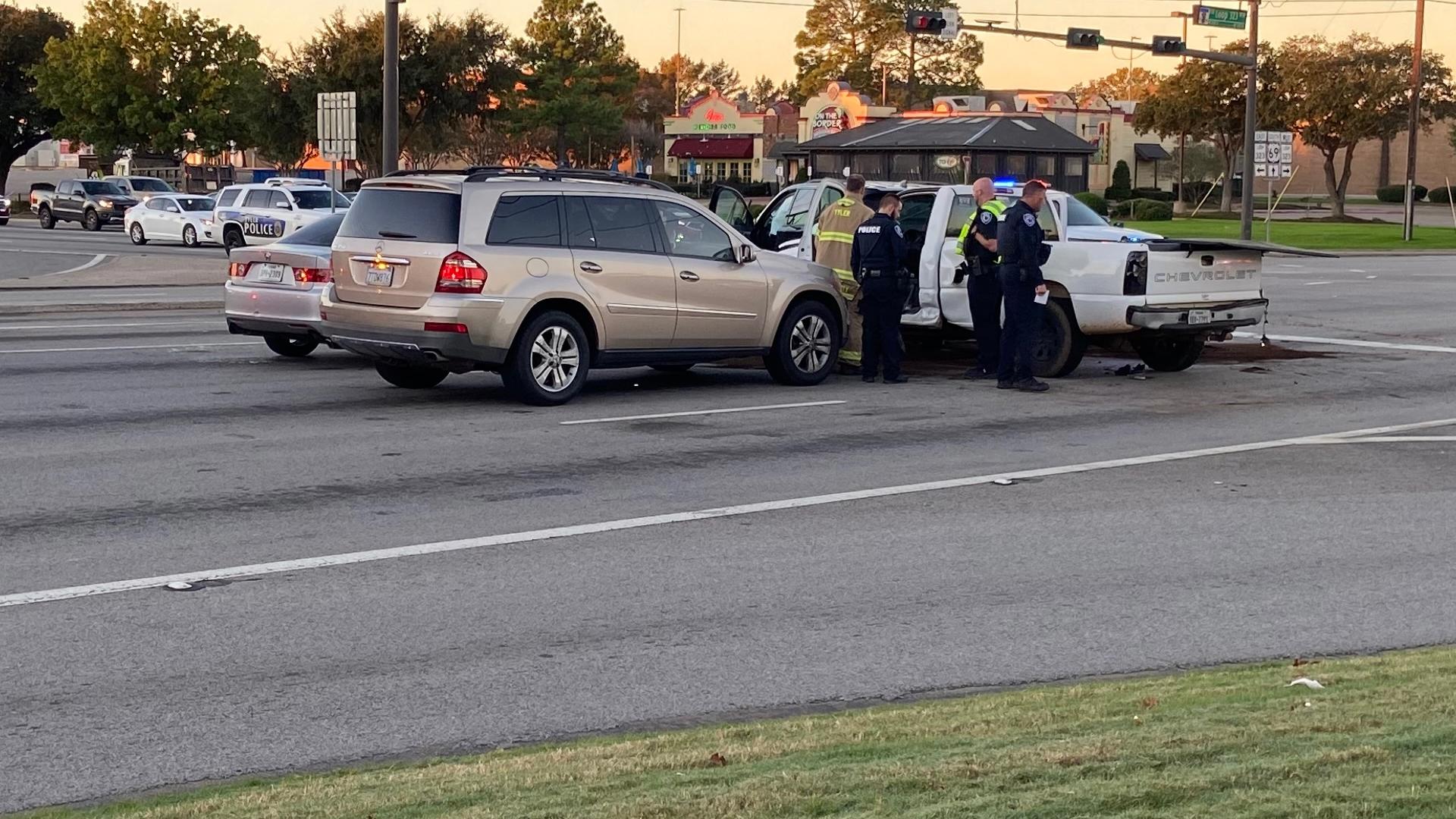 The crash occurred at the intersection of Loop 323 and S. Broadway Ave.