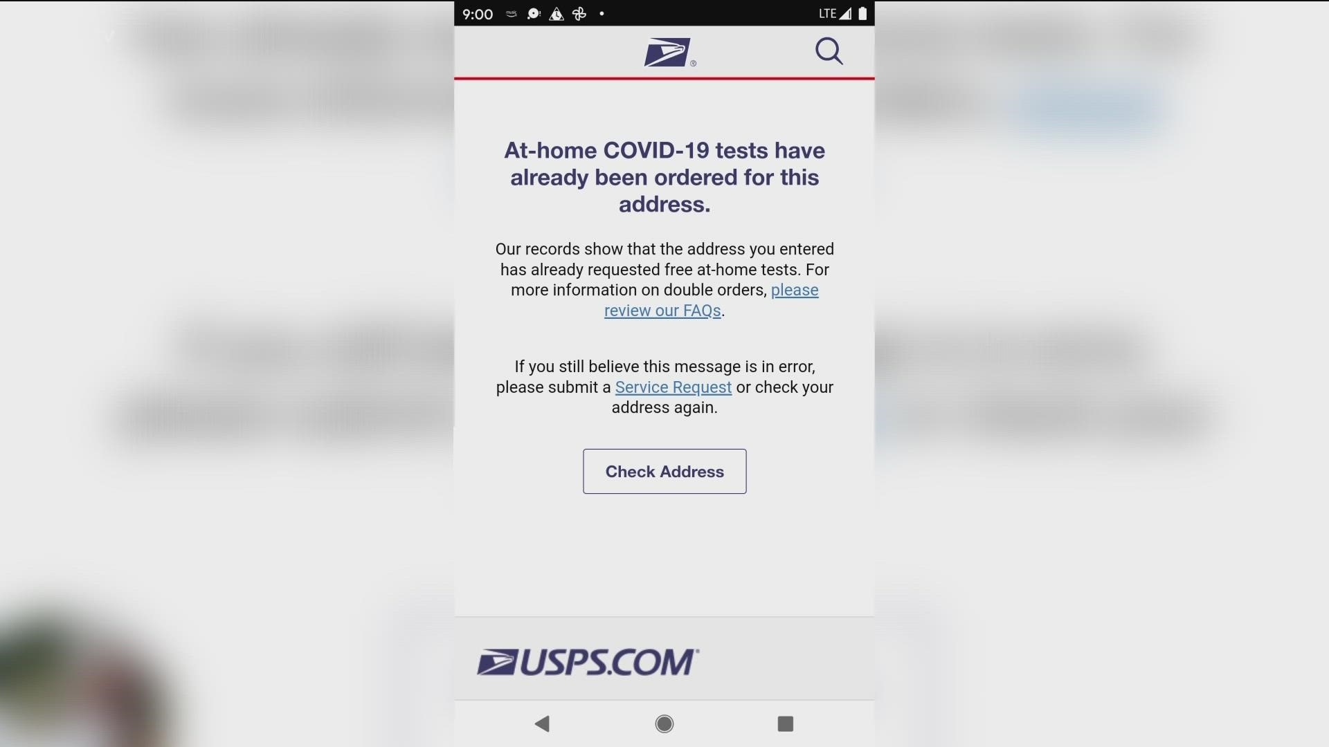 Longview residents tried to order federal government’s free COVID-19 tests but found out their addresses were already used.