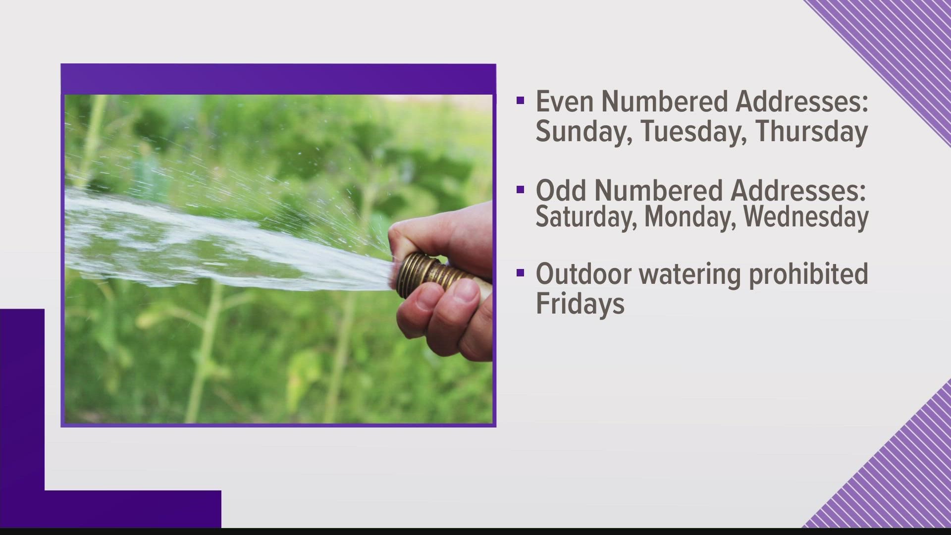 The dry weather has prompted the city to put in place a stage one water conservation notice. Meaning residents, depending on their address, can only water their yard