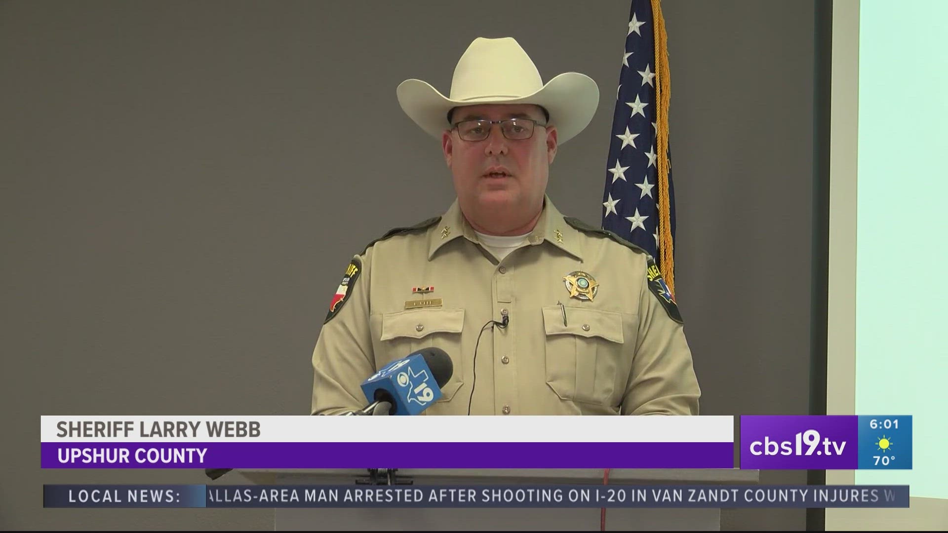 Larry Web addressed the media today regarding the Upshur County double homicide.