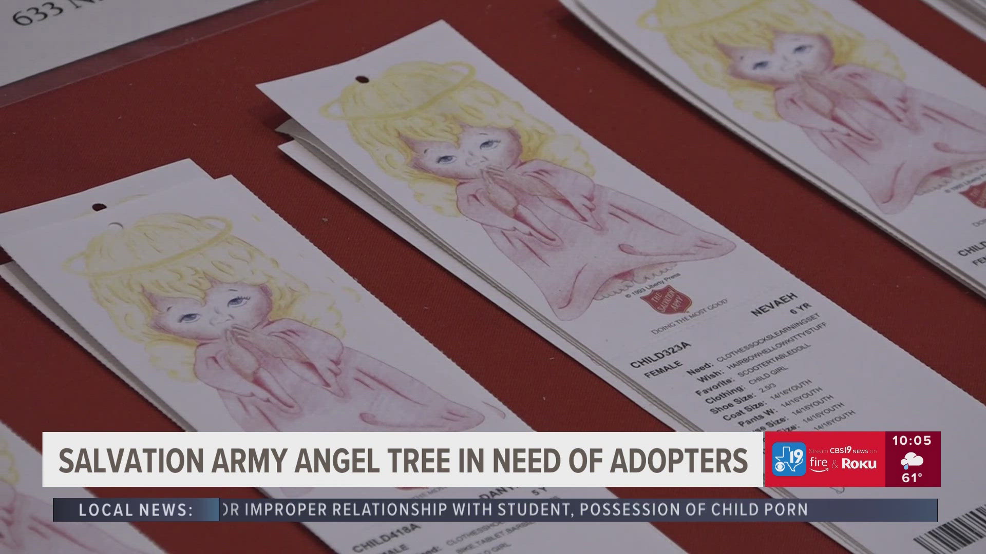 With less than three weeks until Christmas, the Salvation Army is seeking help in aiding hundreds of children in need this holiday through their Angel Tree program.