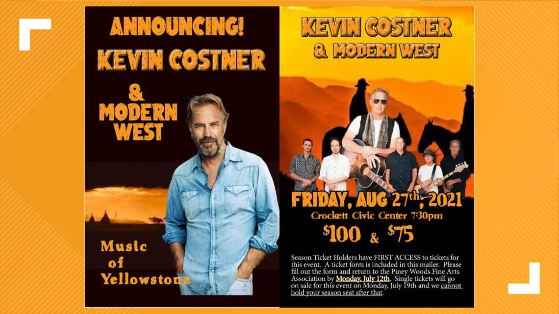 Kevin Costner & Modern West to perform in East Texas cbs19.tv